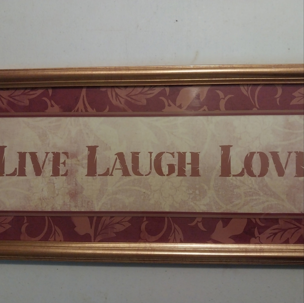 Live Laugh Love Gold and Brown Wall Art